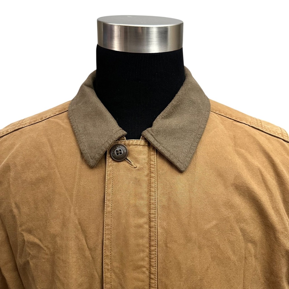 L.L. Bean Men's Vintage Tan Collared Zip Field Barn Jacket‎ Size Large Reg - Picture 2 of 10